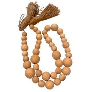 Wooden Bead Garland with Tassels